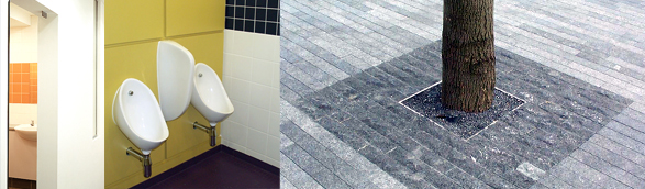 Bathroom at R.N.I.B. Studios, Urinal at R.N.I.B. Studios, Tactile Paving