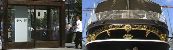 Lift at Trafalgar Square, RNIB Recording Studio, Cutty Sark ship
